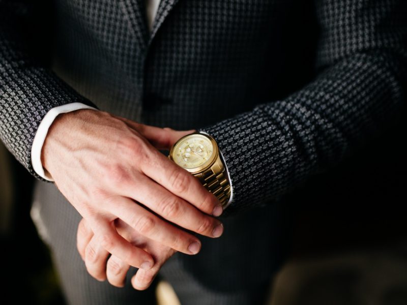 Close up of modern man accessories